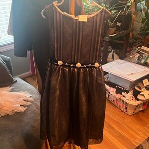 Laura Ashley beauty. Size 6 dress. Black over baby pink. Baguettes at waist